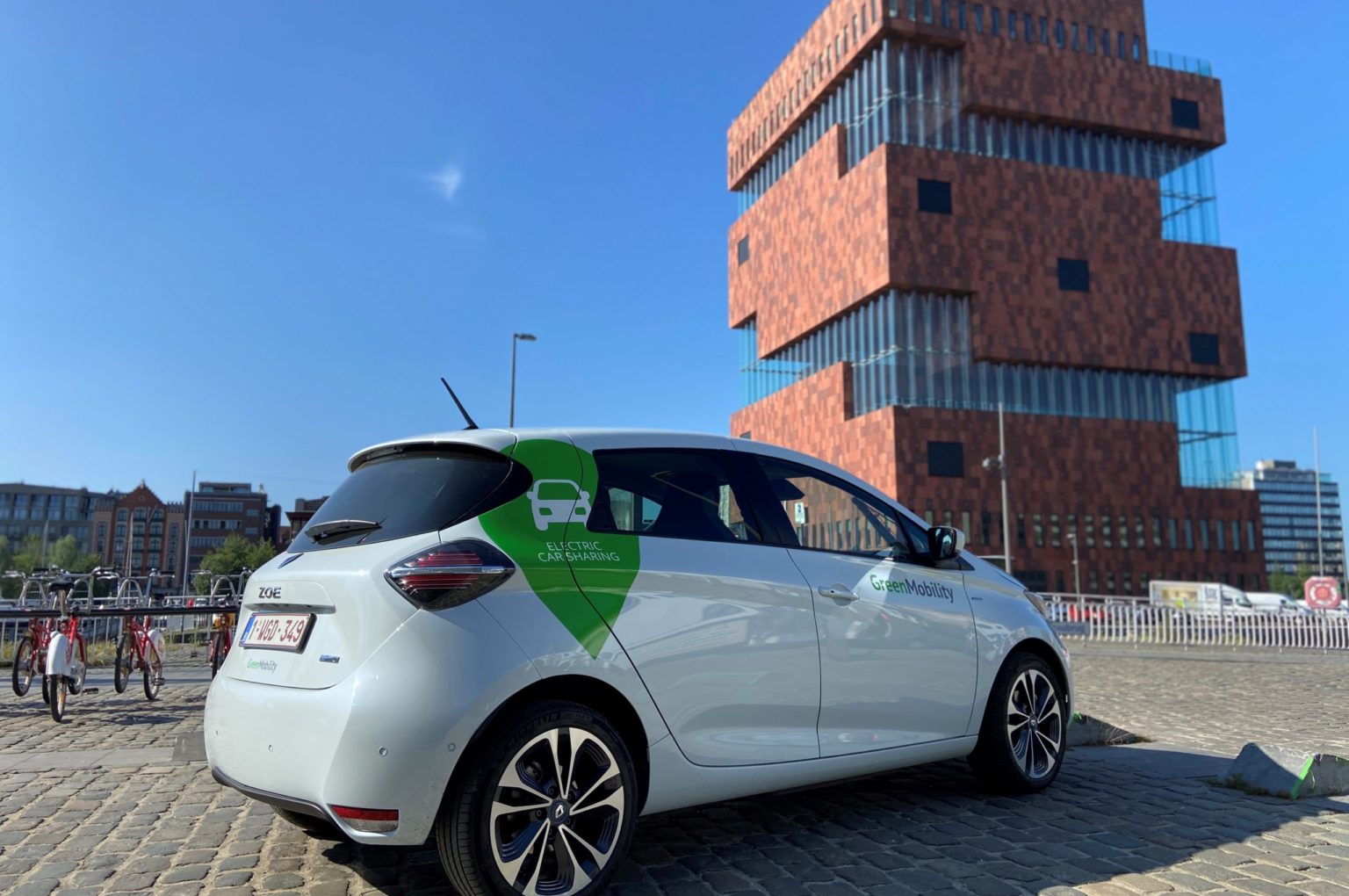 2 GreenMobility car at MAS in Antwerp