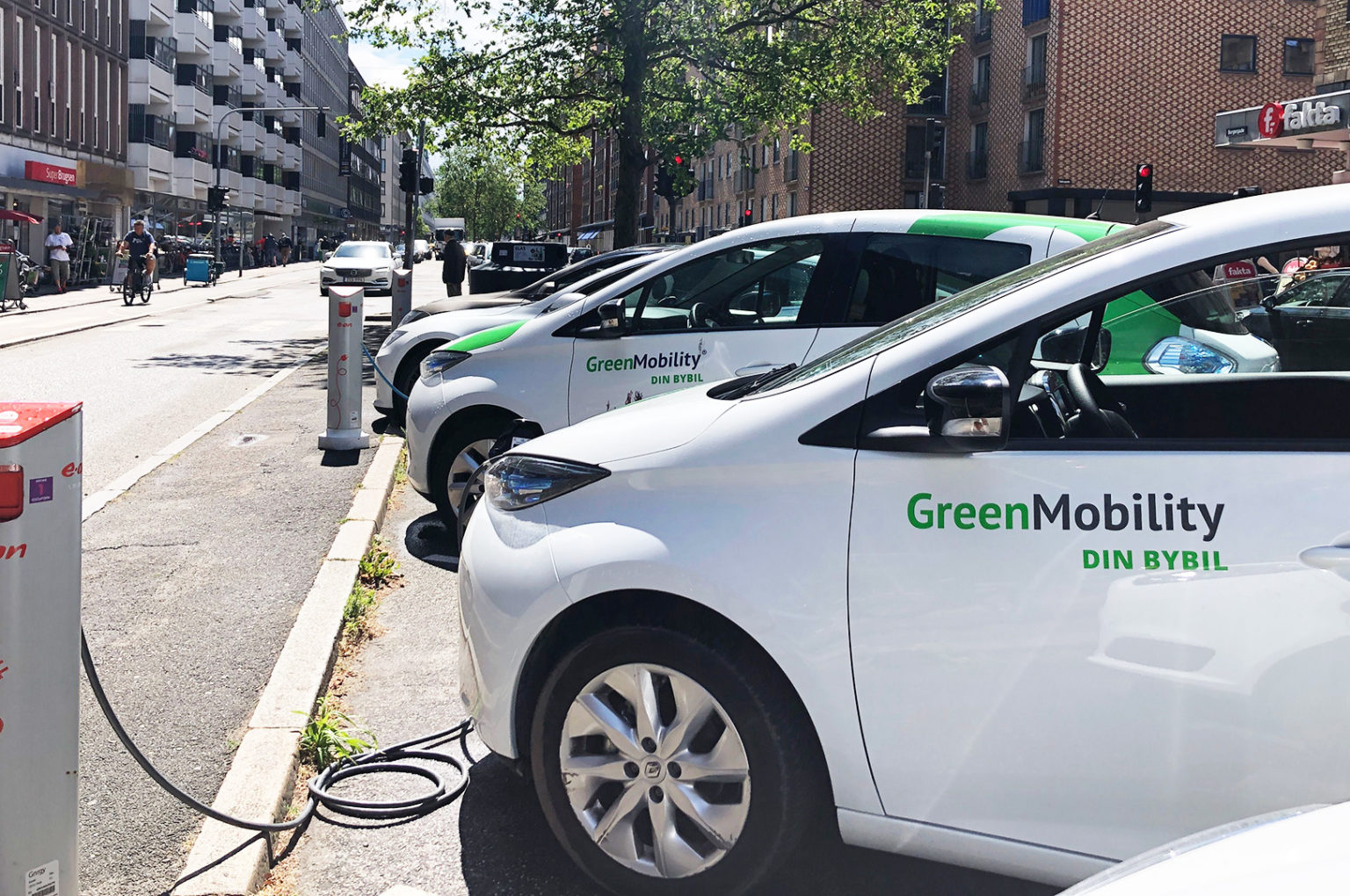 Oplad GreenMobility cars get charged