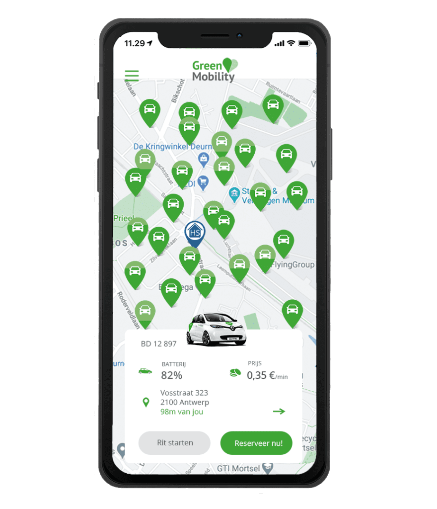 Ontdek onze gratis parking speciaal gereserveerd voor GreenMobility auto's