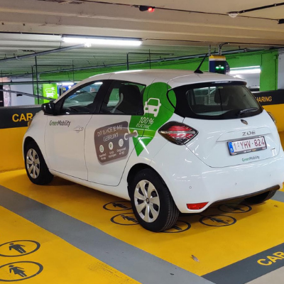 Parking Grote Markt Een Green geparkeerd op Hotspot Grote Markt