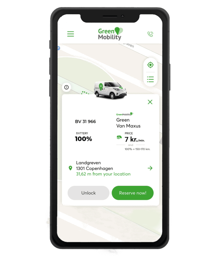 GreenMobility Electric car sharing and appbased car rental near you