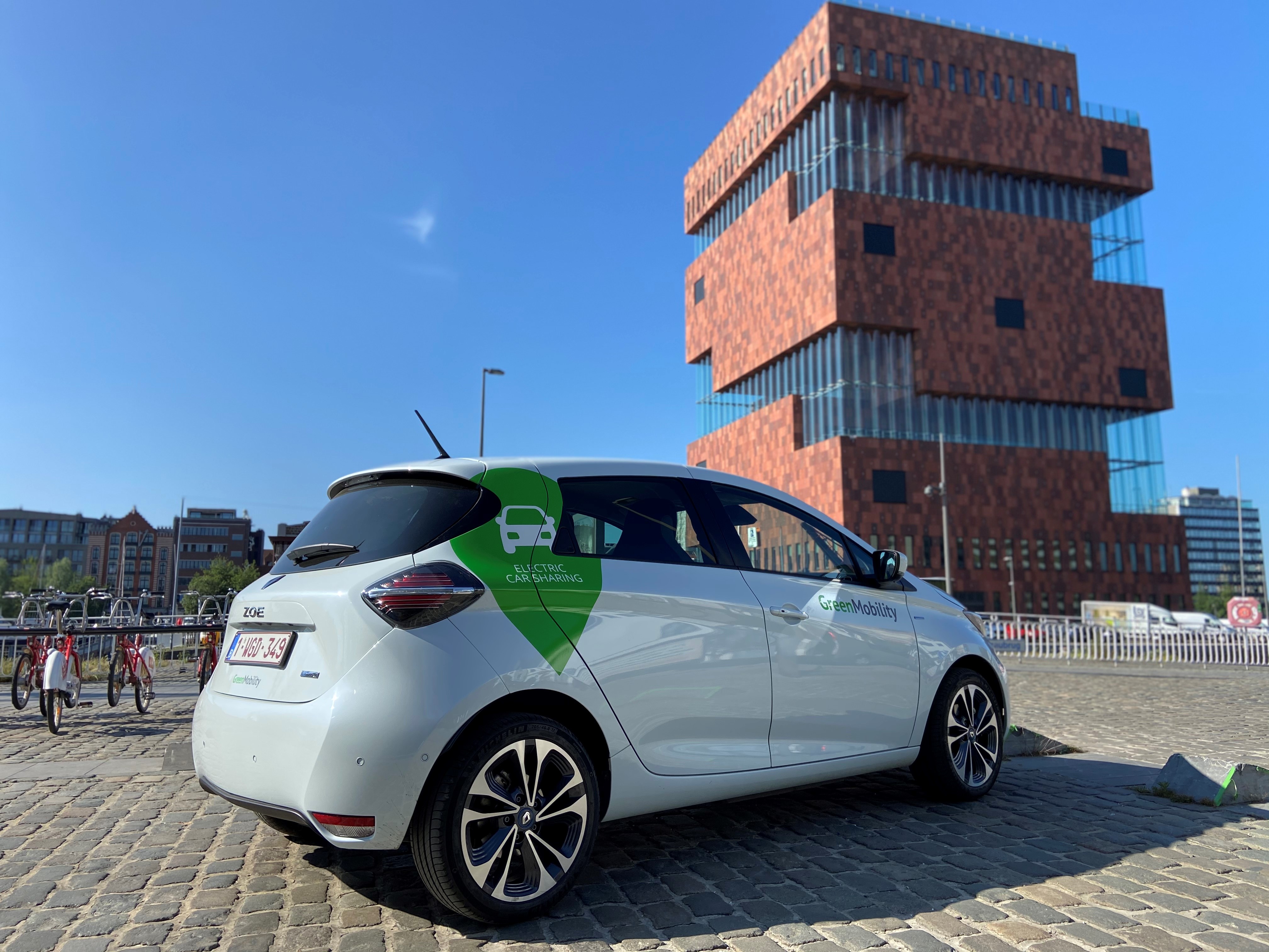 GreenMobility car at MAS in Antwerp